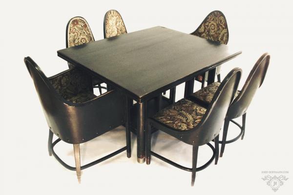Josef Hoffmann - Dining set - 2x armchair, 4x chair, table