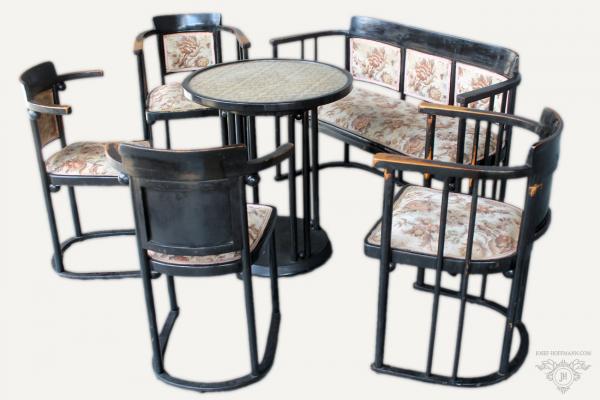 Josef Hoffmann - Sofa set - sofa, 2x armchair, 2x chairs, table