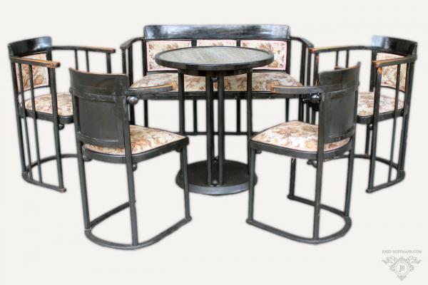 Josef Hoffmann - Sofa set - sofa, 2x armchair, 2x chairs, table