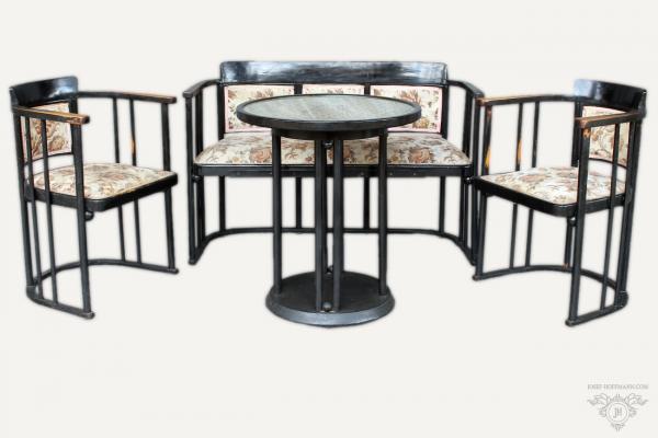 Josef Hoffmann - Sofa set - sofa, 2x armchair, 2x chairs, table